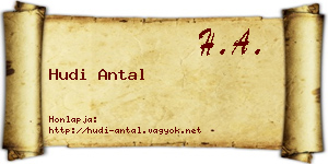 Hudi Antal névjegykártya
